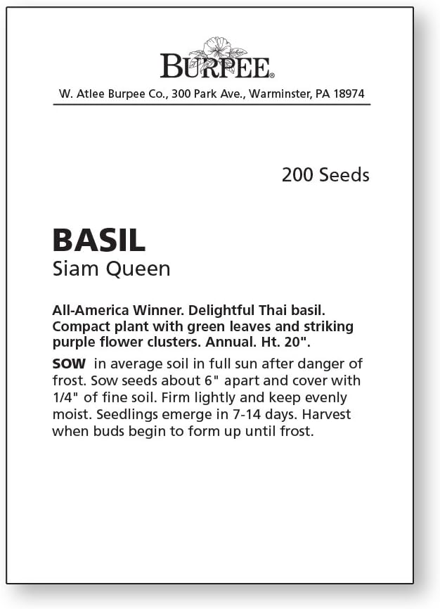 Burpee 55830A Siam Queen Basil Seeds
