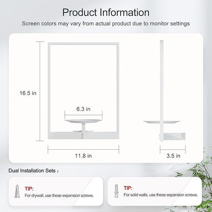 White Metal Wall Plant Holder - 2-Pack Wall Mounted Plant Stands and Hanging Holders for Indoor Planter and Flower Pot -Rectangle Decor Shelf for Plant Storage (Pot Not Included)