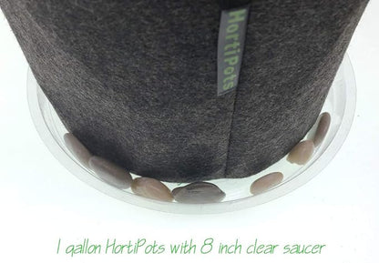 HORTIPOTS Fabric Pots 1 Gallon Non So Floppy Air Pruning Cloth Grow Bags Black Gray (Pack of 6)