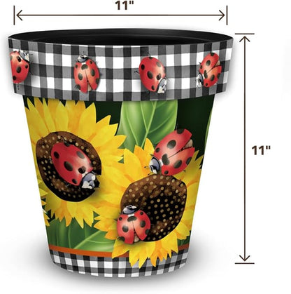 Briarwood Lane Ladybugs and Sunflowers Medium Planter