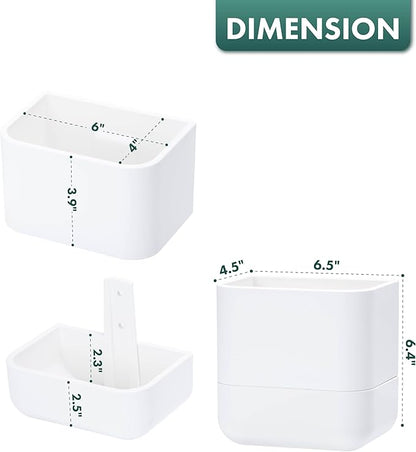 Phoenix Vine 6.5-Inch Wall Mounted Self-Watering Planter Pot for Indoor Houseplants and Herbs | Modern Hanging Planter for Window Sills, Bathroom Walls, Home & Office Décor, White, Set of 3, 01-WP-W-3
