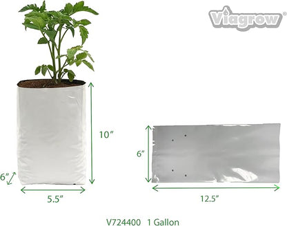 Viagrow V724400-50 1 gallon, 50 pack Grow Bags, White