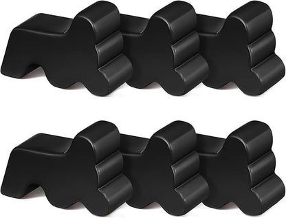 Kigeli 6 Pcs Resin Garden Pot Feet for Outdoor Planters 3 Inch Long 1.5 Inch Tall Flower Handmade Elevator Plant Feet Frost Proof Lifter for 14-20 in Pot(Black,Classic)