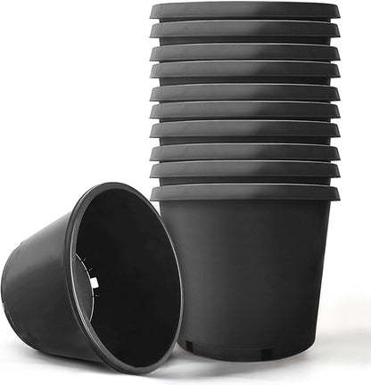 HOSTIC 15 Gallon Flexible Nursery Pots Gallon Pot with Drainage Holes Plastic Plant Container Suitable for Indoor Outdoor Vegetables Flowers Plants 10 PCS
