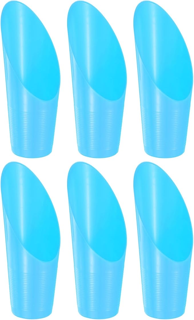 6-Pack Bonsai Soil Scoops, Plastic Garden Soil Scoops Bucket Shovel Potting Scoopers for Transplanting/Flower Planting/Plant Succulent, Colorful Small Gardening Tools [Blue]