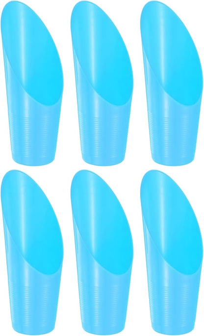 6-Pack Bonsai Soil Scoops, Plastic Garden Soil Scoops Bucket Shovel Potting Scoopers for Transplanting/Flower Planting/Plant Succulent, Colorful Small Gardening Tools [Blue]