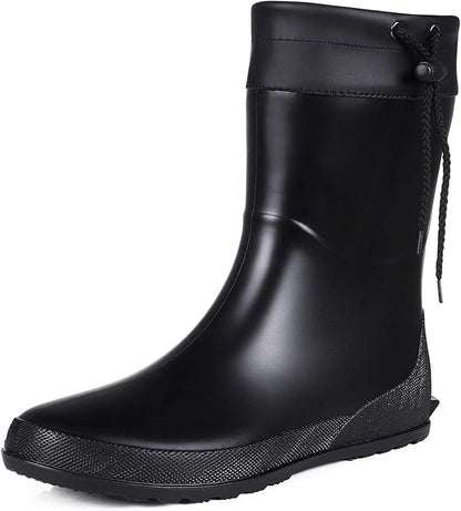 Asgard Women's Mid Calf Rain Boots Collar Gardening Boots Ultra Lightweight Portable Garden Shoes