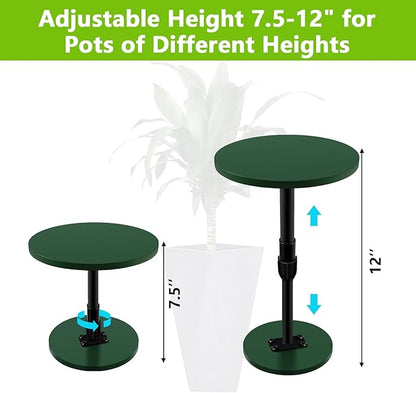 2 Pack Adjustable Height Plant Risers for Inside Pots, 7.5-12" Planter Inserts for Large Pots, Pot Fillers for Tall Square Round Taper Planters (6" 8" 10" Base or Top)