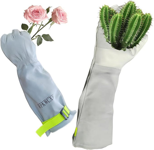 Womens/Mens Gardening Gloves for Rose and Cactus Handling,Cow Leather Garden Gloves Women/Men Thorn Proof