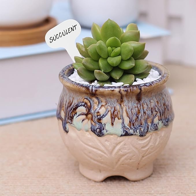Foraineam 1000 Pack White Plastic Plant Labels, Waterproof T-Type Plant Tag Seedling Signs, Reusable Indoor Outdoor Nursery Garden Label Seed Stake Tags for Vegetables Herbs Flowers Potted Plants