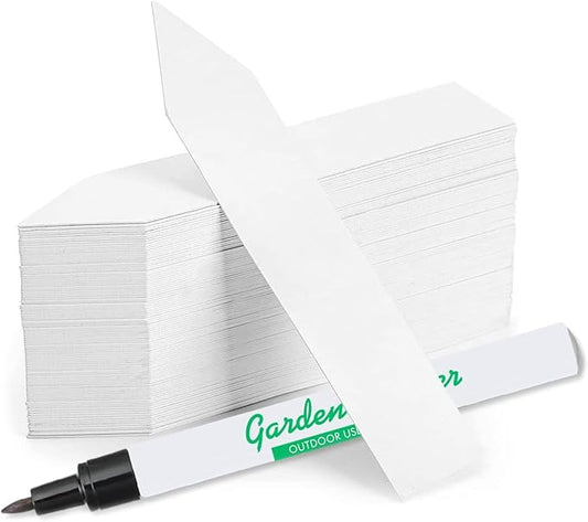 4 Inch Plastic Plant Labels for Seedlings, Flexible Waterproof Plant Tags, Vegetable Gardening Stake Tags for Potted Plants and Outdoor Garden, White, 250 Pcs