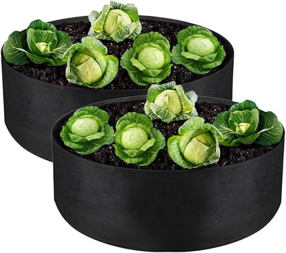2-Pack 15 Gallon Grow Bag, Heavy Duty Thickened Fabric Pots Round Raised Garden Bed Planter for Planting Herb Flower Vegetable Potato Plants (24" D × 8" H)