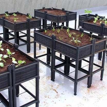 Elevated Raised Garden Bed with Legs 7" Depth Planter Box | Non-Toxic Sun Protected Material | 36" L X 24" W X 27" H for Easy Planting | Large Vegetable & Herb Backyard Patio