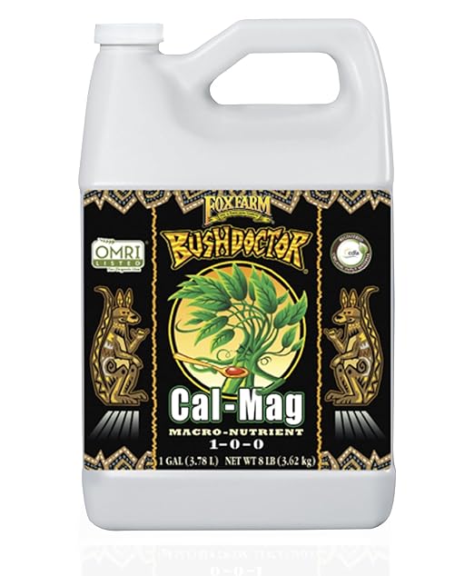 FoxFarm Bush Doctor Cal Mag for Plants - Prevent Calcium & Magnesium Deficiency, Blossom End Rot & Tip Burn - OMRI Listed for Organic Gardening - 1-0-0, 3% Calcium, 0.9% Magnesium - 1 Gallon
