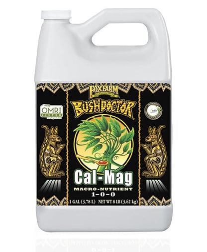 FoxFarm Bush Doctor Cal Mag for Plants - Prevent Calcium & Magnesium Deficiency, Blossom End Rot & Tip Burn - OMRI Listed for Organic Gardening - 1-0-0, 3% Calcium, 0.9% Magnesium - 1 Gallon