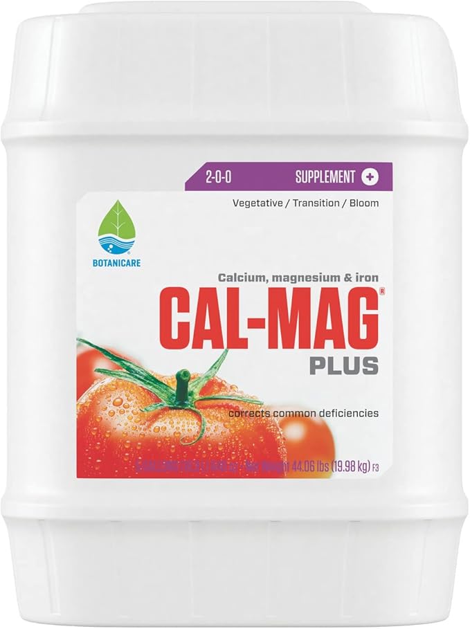 Botanicare Cal-Mag Plus, A Calcium, Magnesium, And Iron Plant Supplement, Corrects Common Plant Deficiencies, Add To Water Or Use As A Spray, 2-0-0 NPK, 5 Gallon