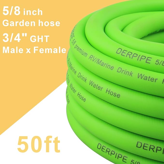 Garden Hose ，5/8" x 50 ft, Flexible and kink Resistant Heavy Duty Durable tubing