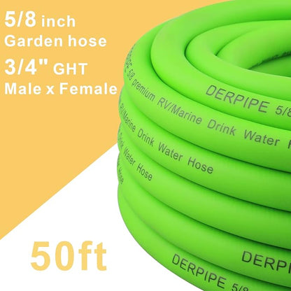 Garden Hose ，5/8" x 50 ft, Flexible and kink Resistant Heavy Duty Durable tubing