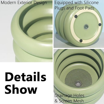 Boho 6.5 Inch Modern Ceramic Plant Pot - Green Glaze Succulent Planter with Drainage Holes, Cute Bubble Porcelain for Indoor Herbs, Snake Plants, and Home Decor
