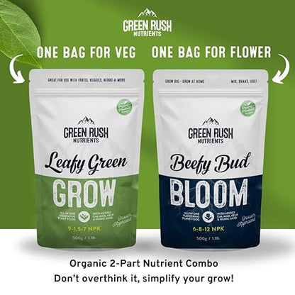 Organic Veg to Harvest Double Pack – Indoor & Outdoor Fertilizer for Leafy Greens, Vegetables, Herbs & More – Grow & Bloom Combo (1000g - 8 Plants)