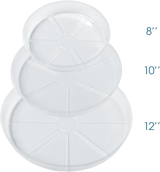 Idyllize 10 Pieces of 10 inch Clear Plastic Plant Saucer Drip Trays for pots (10")