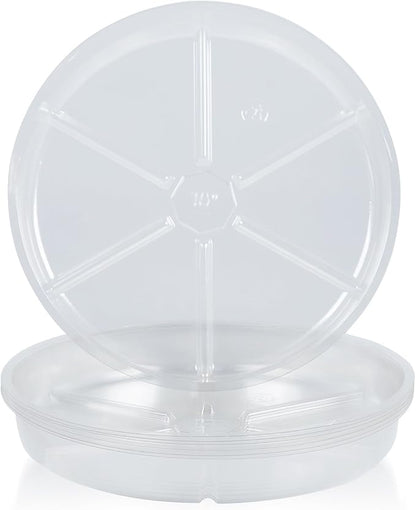 Idyllize 10 Pieces of 8 inch Clear Plastic Plant Saucer Drip Trays for pots (8")