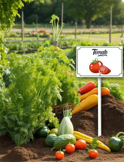 Boylee Vegetable Signs With Stake Tomato Garden Signs For Vegetables Herb Garden Signs Garden Name Stakes For Plants 8x12inch Outdoor Indoor Herbs Flowers Potted Plants