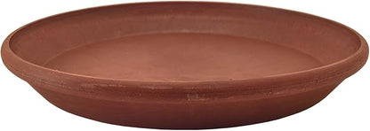 PSW Pot Collection AP25TC 10-inch Plastic/Stone/Wood Composite Plant Saucer Drip Tray – No Drainage Hole (Drillable), Indoor/Outer Water Tray, Terra Cotta Color