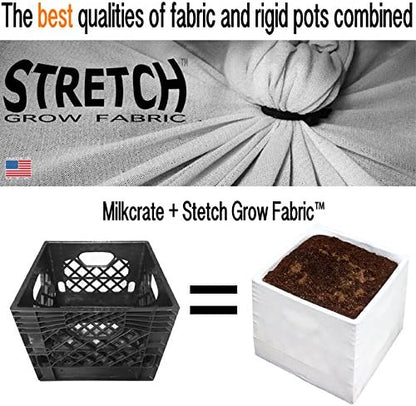 TipPot Stretch Grow Fabric 4 Pack Turns a Milk Crate into The Best Fabric Planter Pot for Vegetables Herbs Flowers dye it Any Color