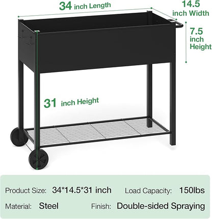 MIXC Metal Raised Garden Bed Outdoors with Legs, Elevated Planter Boxes Raised for Gardening, Large Planter Box for Vegetable Flower Herb