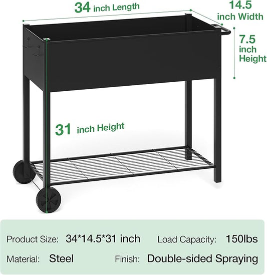 MIXC Metal Raised Garden Bed Outdoors with Legs, Elevated Planter Boxes Raised for Gardening, Large Planter Box for Vegetable Flower Herb