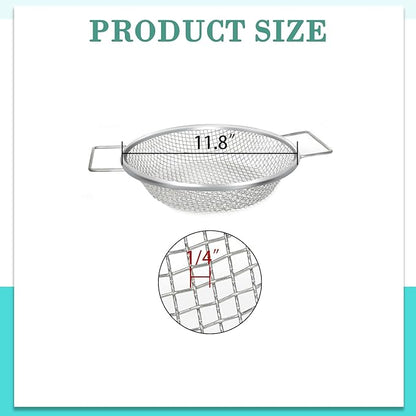 Round Soil Sifter, 1/4 inch Mesh, Stainless Steel Garden Sieve with Handles for 5-Gallon Bucket