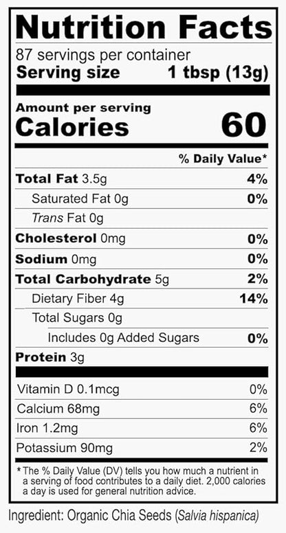 Anthony's Organic Chia Seeds, 2.5 lb, Gluten Free, Vegan, Keto Friendly