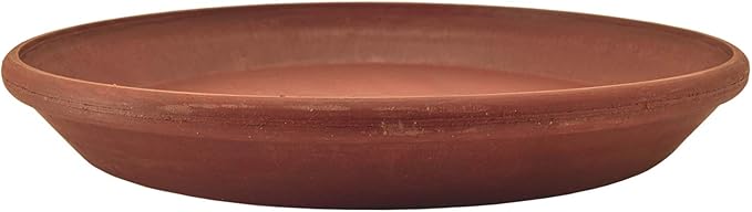 PSW Pot Collection AP35TC 14-inch Plastic/Stone/Wood Composite Plant Saucer Drip Tray – No Drainage Hole (Drillable), Indoor/Outer Water Tray, Terra Cotta Color
