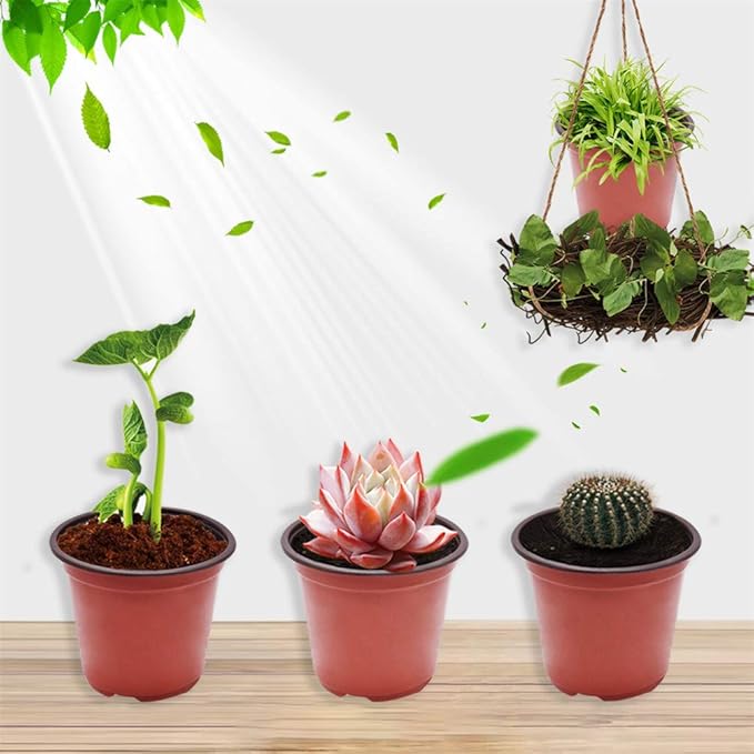 6.8" Seedling Pots Plastic Plant Containers Fit for Seeds Germination, Succulents Planting, Seeds Starting - 100 Pcs