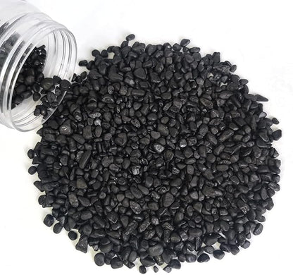 HappyFiller 0.88 LB Black Gravels Small Stones Succulent Mini Rocks Planter Soil Cover Pebbles, Fairy Garden,Terrarium,Lucky Bamboo,Cactus Topper Dressing Decor,Aquarium Fish Tank Bottom Granule