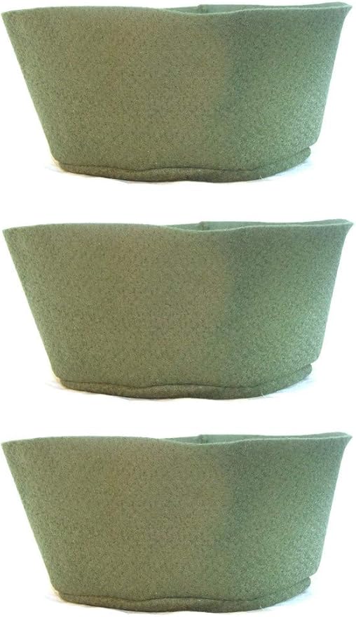 SMART POT NoCoco Liner Fabric Hanging Basket Liner 3 Pack (16 inch, Forest Green)