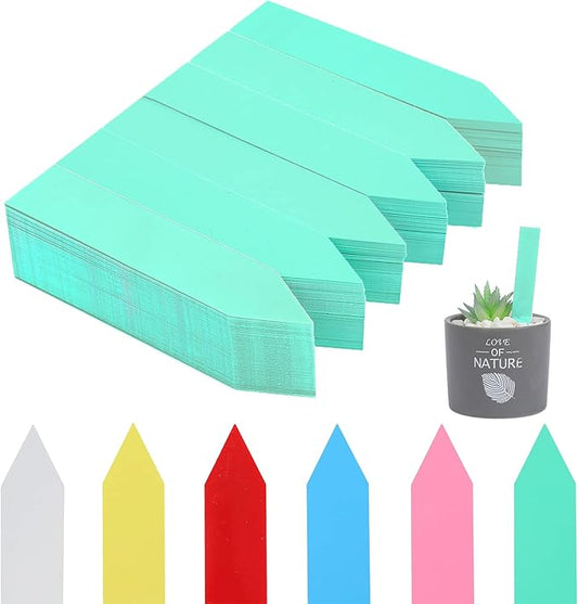 600 Pcs 4" Plant Labels Plastic Waterproof Plant Tags Seed Pot Marker Nursery Garden Seed Stake Tags Plant Classification Sorting Sign Flower Mark (Green)