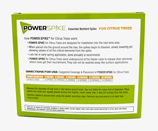 for Fruit Trees. Essential Nutrient Spike formulated to Feed All Types of Fruit Trees (Apple, Peach, Orange, Lemon, Lime, etc.) and Address Common Deficiencies (30 Spikes - 9.6 Lbs)
