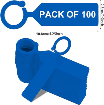 Plant Labels Yuanling 100Pcs Plastic Waterproof Plant Tree Tags Nursery Garden Markers for Indoor Outdoor Gardening Plants Vegetables Flowers Potted (Dark Blue Color with 1 Marker Pen)