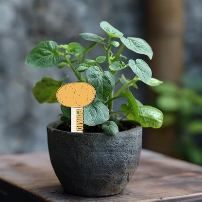 arricraft 15 Pcs Hollowed Out Shaped Wooden Plant Tags, Colorful Vegetable Shape Waterproof Garden Stake Vegetable Marker for Indoor Outdoor Potted Plant Nursery Marker Decoration