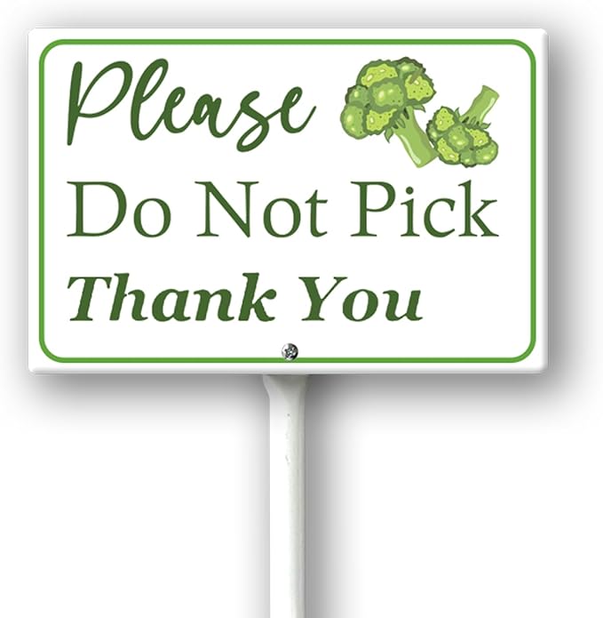 Boylee (8X12) IN Please Do Not Pick Broccoli Thank You Yard Sign With Stake Rustproof Aluminum Fruit Vegetable Signs Stand for Home Orchard Garden Outdoor Decoration