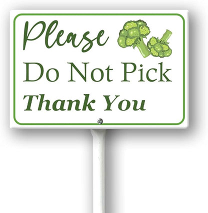 Boylee (8X12) IN Please Do Not Pick Broccoli Thank You Yard Sign With Stake Rustproof Aluminum Fruit Vegetable Signs Stand for Home Orchard Garden Outdoor Decoration