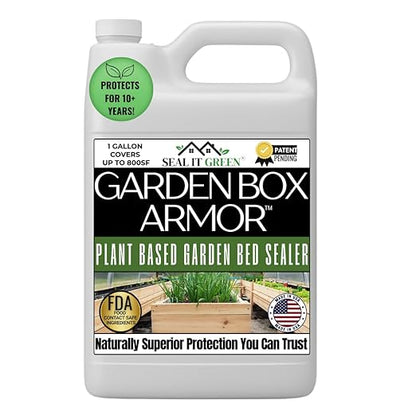 Garden Box Sealer | FDA Food Contact Safe Plant-Based Wood Sealant for Raised Bed, Planter & Pet House. Protects All Wood Types from Water & Weather Damage |