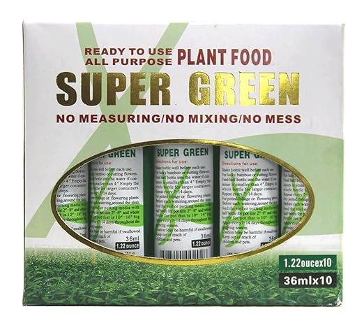 All-Purpose Plant Food - Super Green Lucky Bamboo Fertilizer (10 Bottles), Ready-to-Use
