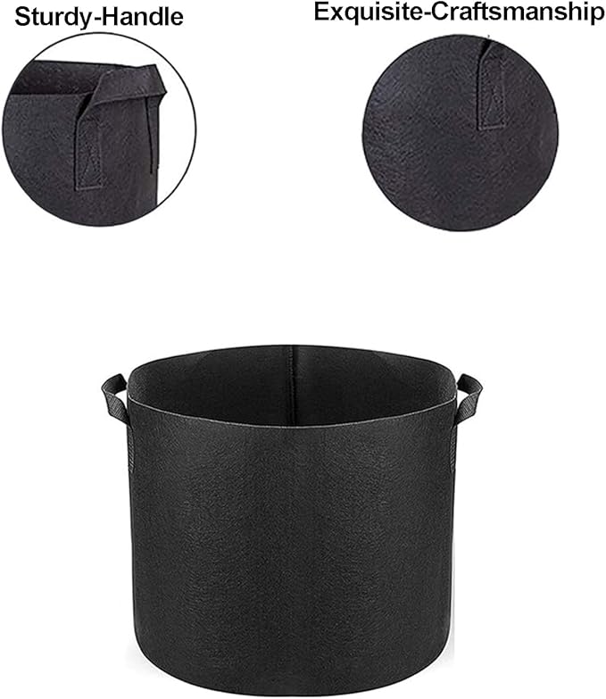 Grow Bags,5 Gallon Pots for Plants,5 Gallon Grow Bags,for Vegetables, Flowers, and Plants,Fabric Pots,300G, Heavy-Duty Non-Woven, with Comfort Handles（Set of 4）