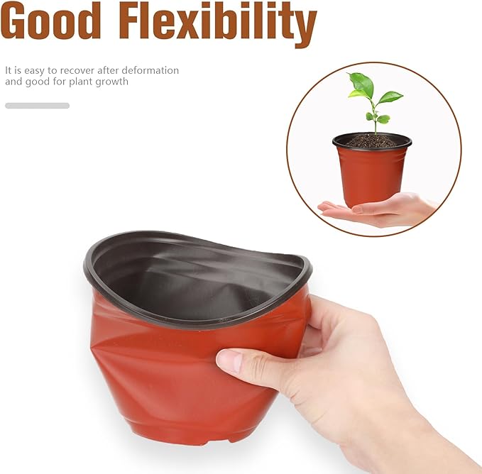 40 PCS Plant Nursery Pots 6 Inch Plant Seedling Pots with Drainage Holes Plastic Plant Flower Pot Small Plastic Seed Starting Pot Starter Containers Office Home Indoor Outdoor