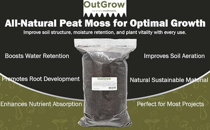 8 Quarts of Natural Peat Moss - No Additives 100% Pure