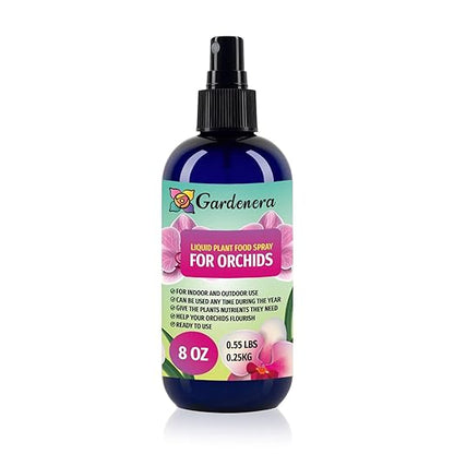 Gardenera Professional Orchid Superfood Spray Mist for Home Gardening | Micro-Fungi Enriched Fertilizer Mist for Healthy Leaves & Growth | 18 Essential Vitamins & Minerals for Orchids - 8oz