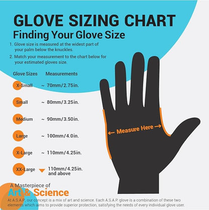 ASAP Black Nitrile Gloves Disposable Latex Free 4 Mil, Powder Free, Food Safe, Medical, Tattoo, Cleaning Gloves